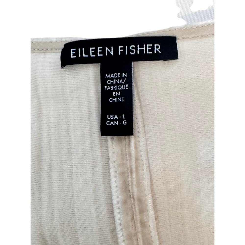 Eileen Fisher Velvet Silk-Blend Top – Champagne / Oyster – Size L EUC - Picture 6 of 8